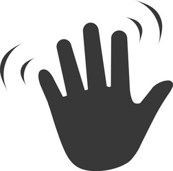 Hand wave waving hi or hello gesture flat icon vector