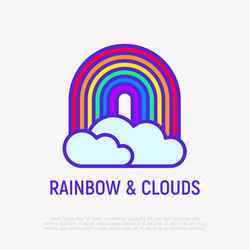 Rainbow LGBT Pride Icon with Clouds vector