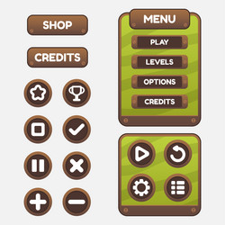 set of game menu selection for rpg and adventure vector image