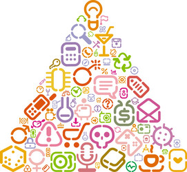 stencil icons in triangle shape vector image