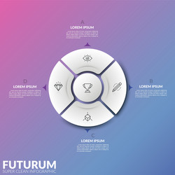 Circular pie chart divided into 4 equal lettered Vector Image