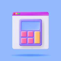 3d modern calculator application vector