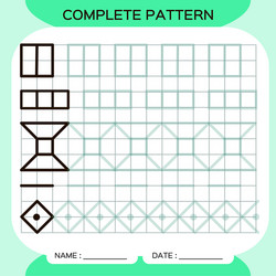 complete pattern tracing lines activity for early vector image