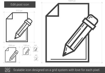 Edit post line icon Royalty Free Vector Image - VectorStock