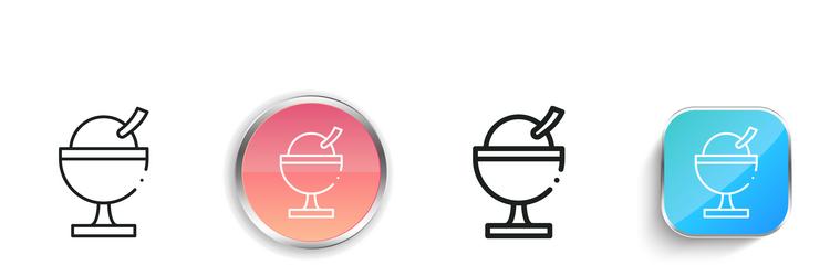 ice cream cup icon thin linear regular and button vector image