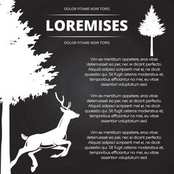 background with deer and tree Vector Image