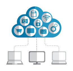 cloud computing and hosting design vector image