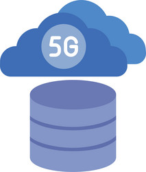 cloud database flat icon design vector image
