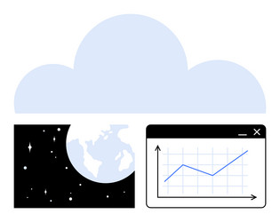 cloud technology connecting global data analytics vector image