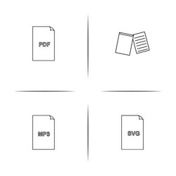 files and folders sign simple linear icon vector image