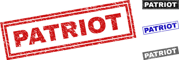 grunge patriot textured rectangle stamps vector