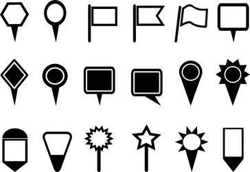 map pointer and navigation icons vector