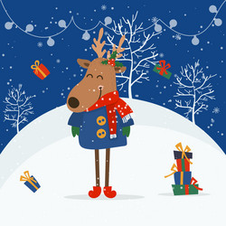 Merry Christmas Winter Greeting Card Vector Image