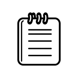 minimalist notepad icon lined pages memo pad vector image