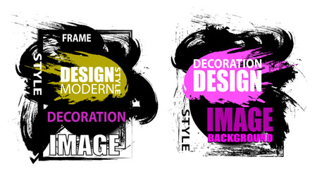 set frame for text and labels background element vector image