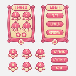 set of game menu selection for rpg and adventure vector image