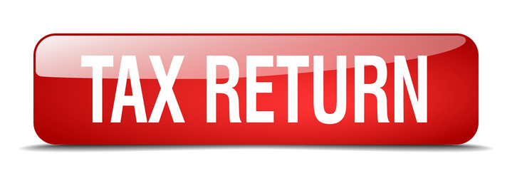 tax return red square 3d realistic isolated web vector image