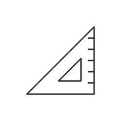 Triangular ruler line icon vector