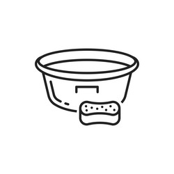 water basin and sponge icon home cleaning vector