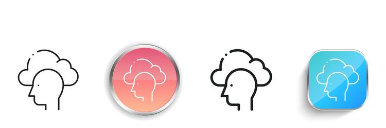 cloud icon thin linear regular and button style vector image