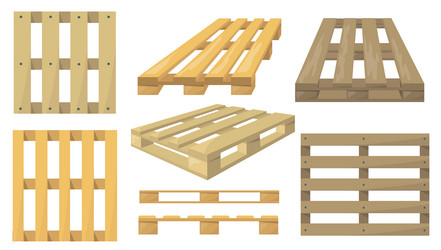 wooden pallets set vector