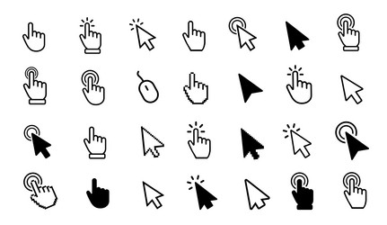 Pointer cursor omputer mouse icon clicking Vector Image