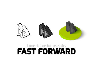 fast forward icon in different style vector