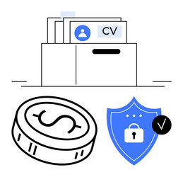 job applications with secure data protection vector image