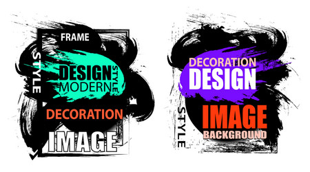 set frame for text and labels background element vector image