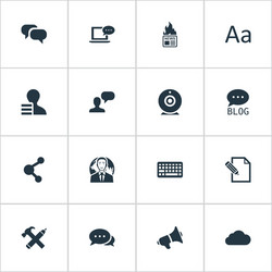 set of simple user icons vector image