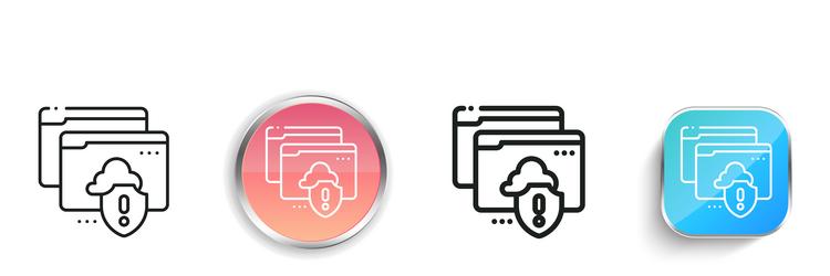cloud icon thin linear regular and button style vector image