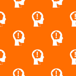 head with exclamation mark inside pattern seamless vector image