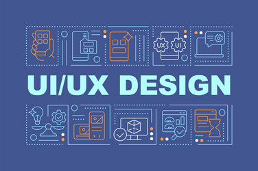 ux ui design word concepts dark blue banner vector