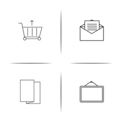web and text simple linear icon setsimple outline vector image