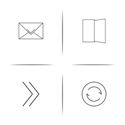 web and text simple linear icon setsimple outline vector image