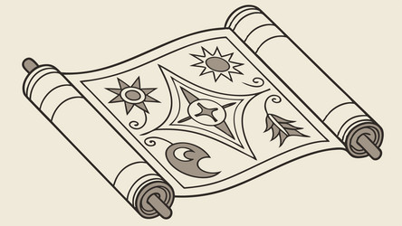 ancient scroll decorative pattern design vector image