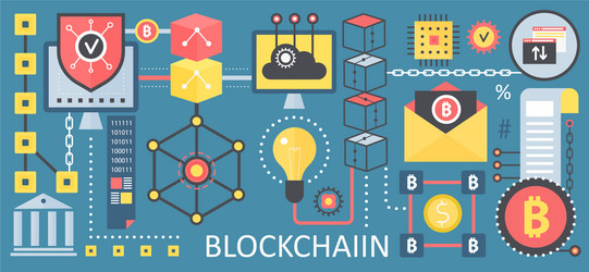 Bitcoin Blockchain Technology vector image