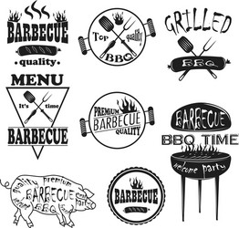 Retro BBQ Badges & Labels Vector Image