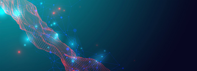 abstract background with waves and plexus effect vector image