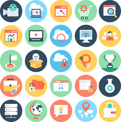 Business & SEO Icon Set Vector Image