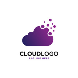 Cloud computing logo info emblems chat Royalty Free Vector