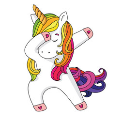 Dabbing Unicorn Vector Image