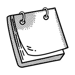 retro sketch of spiral notebook with turning vector image