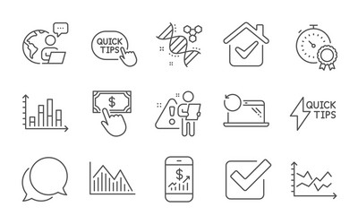 best result checkbox and quick tips icons set vector