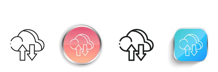 cloud icon thin linear regular and button style vector image
