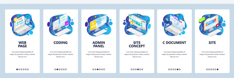 coding web development admin panel isometric vector