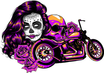 Day of the Dead Skeleton Girl Vector Image