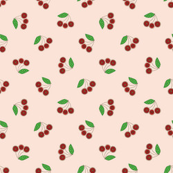 Patchwork seamless pattern with cherry vector