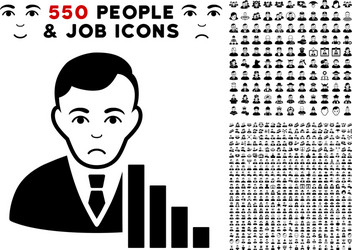 Stock trader icon with bonus vector