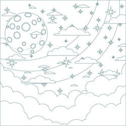 Cartoon moon with space for text in the clouds vector